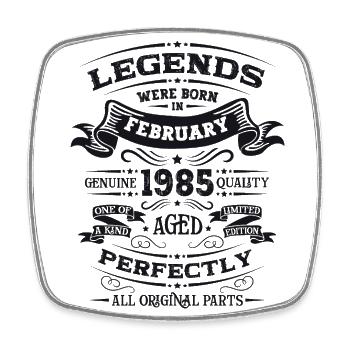 40ème anniversaire cadeau mari Original février 1985 - Magnet carré - blanc - Devant