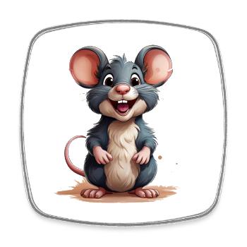 Mouse or rat - Square fridge magnet - white - Front