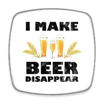 Bier lustiger BierSpruch mit Bier - Viereckiger Kühlschrankmagnet - Weiß - Vorne