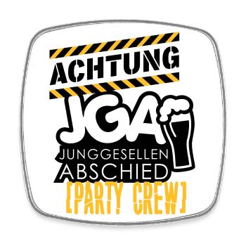 JGA (Achtung) - Viereckiger Kühlschrankmagnet - Weiß - Vorne