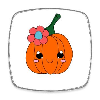 Halloween pumpkin. - Square fridge magnet - white - Front