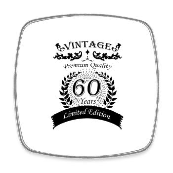 60 Geburtstag Vintage - Viereckiger Kühlschrankmagnet - Weiß - Vorne