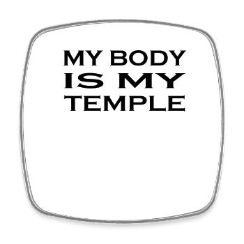 My body is my temple - Square fridge magnet - white - Front
