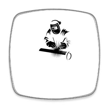 Welder Design Welding - Square fridge magnet - white - Front