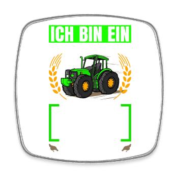 Landwirtschaft Traktor Fahrender Opa Trecker - Viereckiger Kühlschrankmagnet - Weiß - Vorne