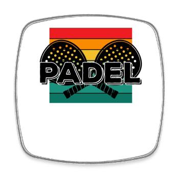 Padel Paddle Racket Tennis Sport I Cadeau - Magnet carré - blanc - Devant