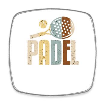 Padel Paddle Racket Tennis Sport I Cadeau - Magnet carré - blanc - Devant