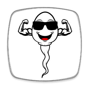 Color changeable | Cool sperm sperm sperm - Square fridge magnet - white - Front