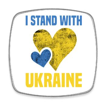 I Stand With Ukraine Herz Krieg Frieden Peace - Viereckiger Kühlschrankmagnet - Weiß - Vorne