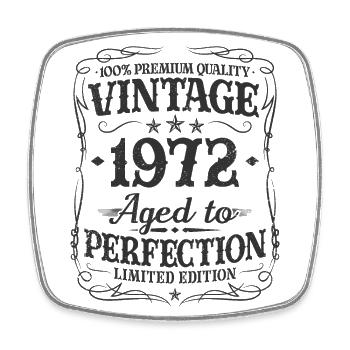1972 Jahrgang Vintage Geburtstag Retro Geschenk - Viereckiger Kühlschrankmagnet - Weiß - Vorne