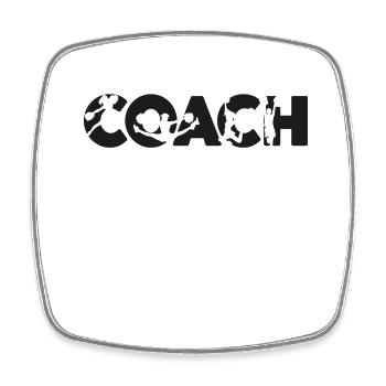 Cheer Cheerleading Vintage Coach - Viereckiger Kühlschrankmagnet - Weiß - Vorne