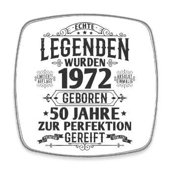 50 Jahre Geburtstag 1972 Jahrgang geboren Legenden - Viereckiger Kühlschrankmagnet - Weiß - Vorne