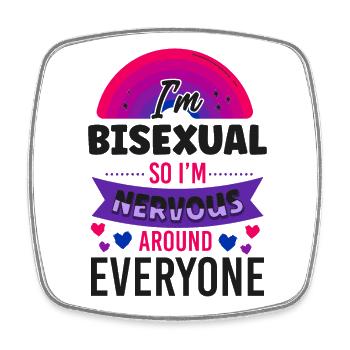 Bisexual Bi Pride Flag I'M - Viereckiger Kühlschrankmagnet - Weiß - Vorne