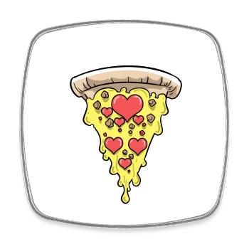 Pizza Liebe Love Is Love - Viereckiger Kühlschrankmagnet - Weiß - Vorne