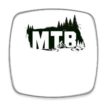 Enduro MTB Mountain Bike Riding - Square fridge magnet - white - Front