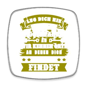 Leg Dich Nie Mit Einem Baggerfahrer An - Viereckiger Kühlschrankmagnet - Weiß - Vorne