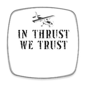 Airplane Pilot Pun Vintage In - Viereckiger Kühlschrankmagnet - Weiß - Vorne