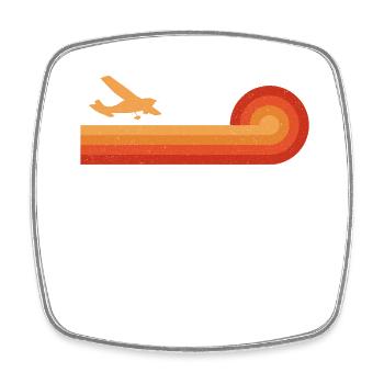 Airplane Pilot Vintage Retro - Viereckiger Kühlschrankmagnet - Weiß - Vorne