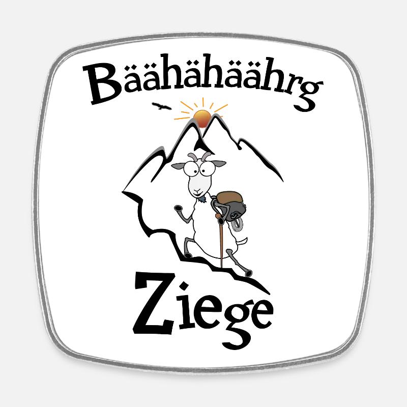 Bergziege - Viereckiger Kühlschrankmagnet - Weiß