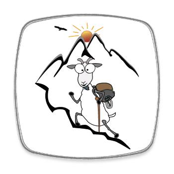 Hiking Mountaineering - Square fridge magnet - white - Front