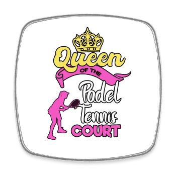 Padel Paddle Tennis Sport Queen Heart I Cadeau - Magnet carré - blanc - Devant