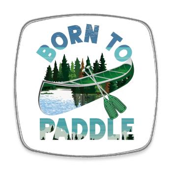 Canoe Canoeing Born To Paddle - Viereckiger Kühlschrankmagnet - Weiß - Vorne