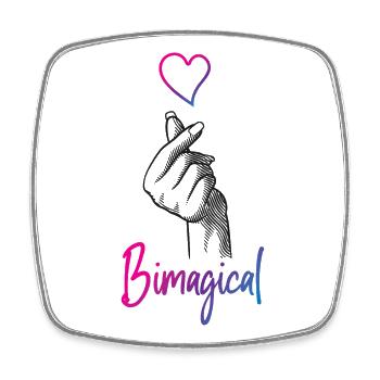 Bisexuel Bi Pride Flag Jeu de mots - Magnet carré - blanc - Devant