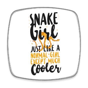 Snake Serpent Snake Girl Just Like - Viereckiger Kühlschrankmagnet - Weiß - Vorne