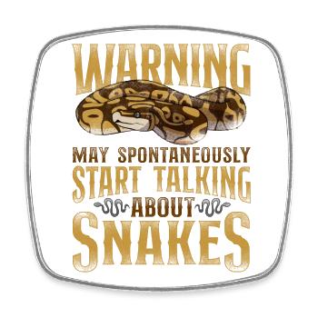 Snake Serpent Vintage Warning May - Viereckiger Kühlschrankmagnet - Weiß - Vorne