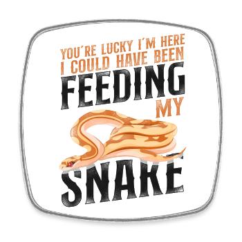 Serpent Serpent Vintage Vous êtes chanceux - Magnet carré - blanc - Devant