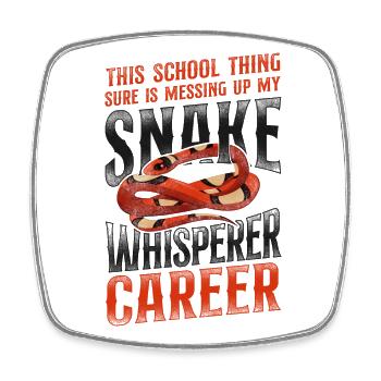 Snake Serpent Vintage This School - Square fridge magnet - white - Front
