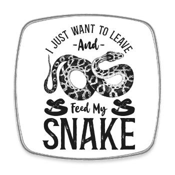 Snake Serpent Vintage I Just Want - Viereckiger Kühlschrankmagnet - Weiß - Vorne