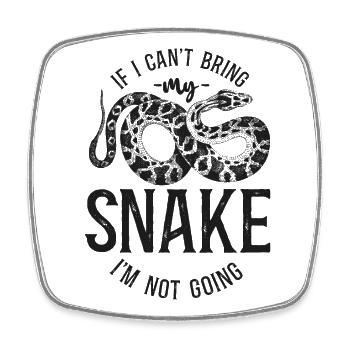 Snake Serpent Vintage If I CanT - Viereckiger Kühlschrankmagnet - Weiß - Vorne