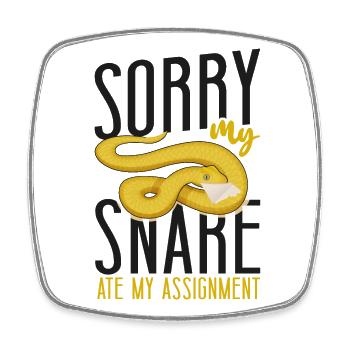 Snake Serpent Sorry My Snake Ate - Viereckiger Kühlschrankmagnet - Weiß - Vorne