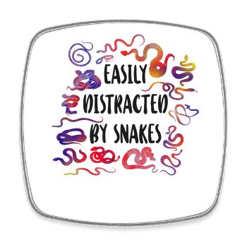 Snake Serpent Watercolor Easily - Square fridge magnet - white - Front