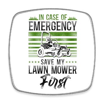 Lawn Mower Mowing Dad Father - Square fridge magnet - white - Front
