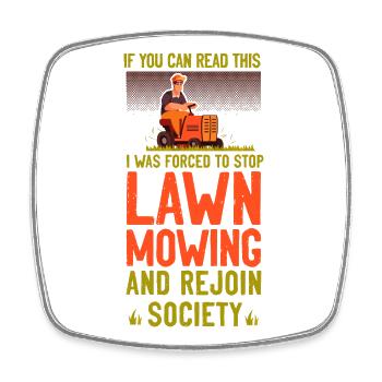 Lawn Mower Mowing Dad Father - Square fridge magnet - white - Front