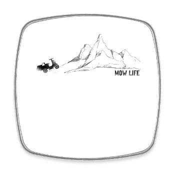 Lawn Mower Mowing Dad Father - Square fridge magnet - white - Front