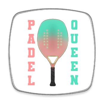 Padel Paddel Tennis Sport Königin Herz I Geschenk - Viereckiger Kühlschrankmagnet - Weiß - Vorne