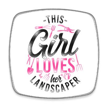 Landscaper Landscaping Landscape - Square fridge magnet - white - Front