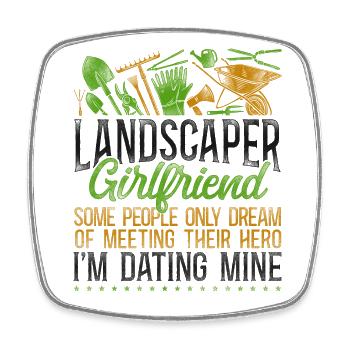 Landscaper Landscaping Landscape - Square fridge magnet - white - Front