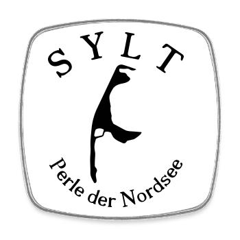 Sylt - Viereckiger Kühlschrankmagnet - Weiß - Vorne
