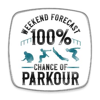 Parkour Free Running Traceur - Square fridge magnet - white - Front