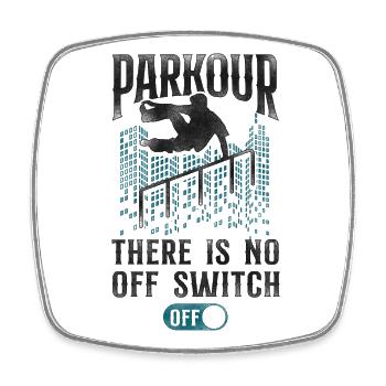 Parkour Free Running Traceur - Viereckiger Kühlschrankmagnet - Weiß - Vorne