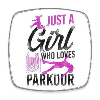 Parkour Free Running Traceur Girl - Viereckiger Kühlschrankmagnet - Weiß - Vorne
