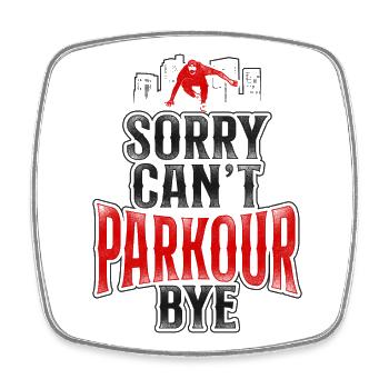 Parkour Free Running Traceur - Viereckiger Kühlschrankmagnet - Weiß - Vorne