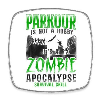 Parkour Free Running Traceur - Square fridge magnet - white - Front