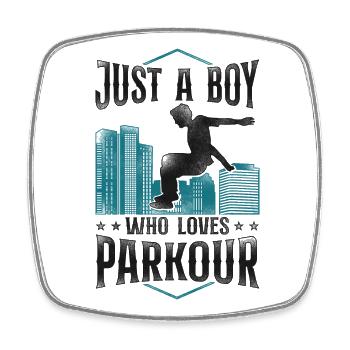 Parkour Free Running Traceur Boy - Viereckiger Kühlschrankmagnet - Weiß - Vorne