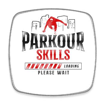 Parkour Free Running Traceur - Square fridge magnet - white - Front