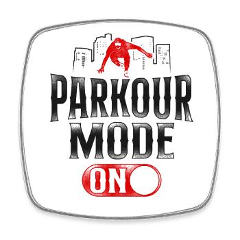 Parkour Free Running Traceur - Viereckiger Kühlschrankmagnet - Weiß - Vorne